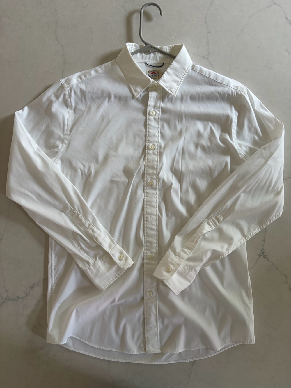 Faherty White Long-Sleeve Button-Up Shirt